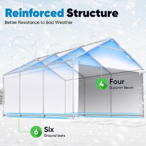 Quictent 13ftx20ft Carport Heavy Duty Car Canopy Galvanized Car Shelter with Reinforced Ground Bars