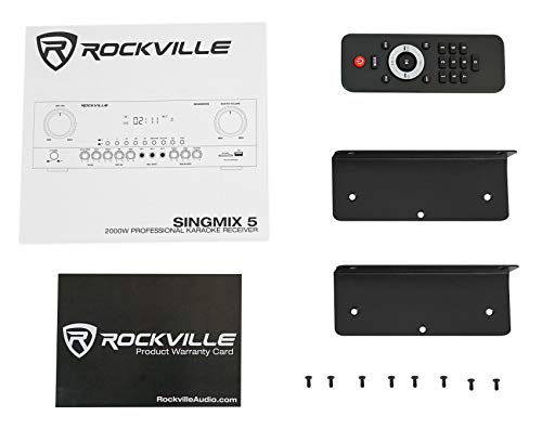 Rockville SINGMIX 5 2000w Bluetooth DJ/Pro/Karaoke/Home Amplifier Mixer Receiver