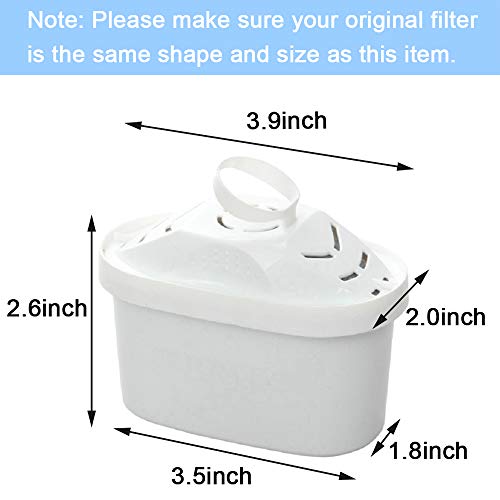 4-Pack Water Filters Replacement Universal Cartridges with Multistage Filtration System, Removes Chlorine, Fluoride, Dirt, and Harmful Metals, Compatible with Most Brands of Water Filter Pitcher