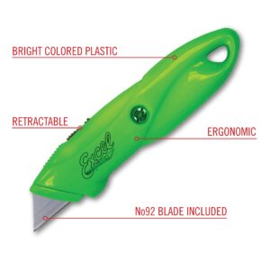 Excel Blade Box Cutters Retractable Pack - 10 Pc Box Cutters Bulk pack - Retracting Box Cutter - Assorted Box Cutters for Cutting Boxes, Cartons, Cardboard and More - Assorted Colors