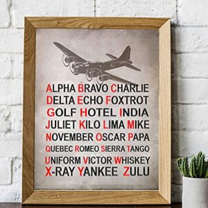 Alpha Bravo Charlie - Military Wall Art, NATO Phonetic Alphabet Military Wall Decor, Patriotic Wall Art Print, Home Decor, Bar Garage Decor, Living Room Decor For Wall, Office Decor, Unframed - 8x10