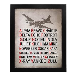 Alpha Bravo Charlie - Military Wall Art, NATO Phonetic Alphabet Military Wall Decor, Patriotic Wall Art Print, Home Decor, Bar Garage Decor, Living Room Decor For Wall, Office Decor, Unframed - 8x10