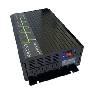 KRXNY 1000W Power Inverter Pure Sine Wave 24V DC to 120V AC 60HZ with USB LCD Display for Car/Off Grid Solar