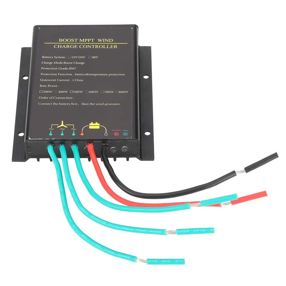 MPPT Wind Charge Controller, 48V 800W Waterproof Wind Turbine Controller MPPT Wind Generator Controller Wind Power Regulator IP67 Protection Grade, Dust-Proof/Oxidation-Resistant