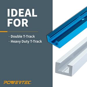 POWERTEC 71439 T-Track Clamp Vice | Hold Down Clamps for T-Tracks Accepting 5/16” or Larger hex head Bolts – 2 Pack