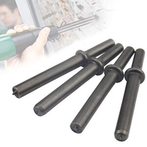 Eau 4 Pcs Pneumatic Air Rivet Hammer Set, Heavy Duty Shank 0.401 Air Hammer Bits Tools Kit.