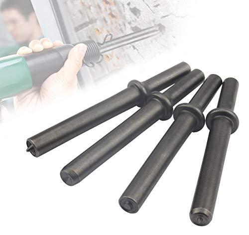 Eau 4 Pcs Pneumatic Air Rivet Hammer Set, Heavy Duty Shank 0.401 Air Hammer Bits Tools Kit.