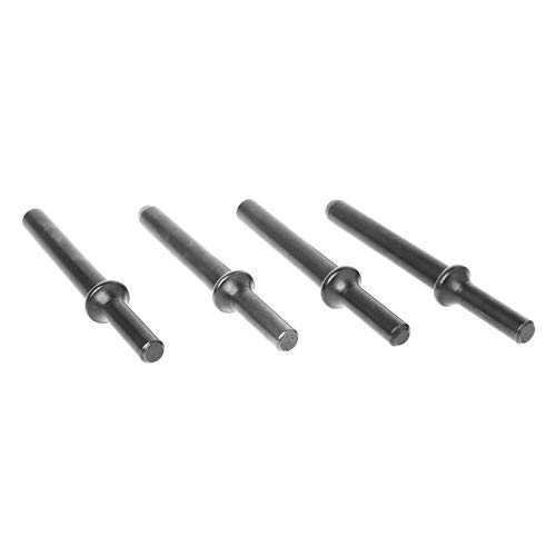 Eau 4 Pcs Pneumatic Air Rivet Hammer Set, Heavy Duty Shank 0.401 Air Hammer Bits Tools Kit.