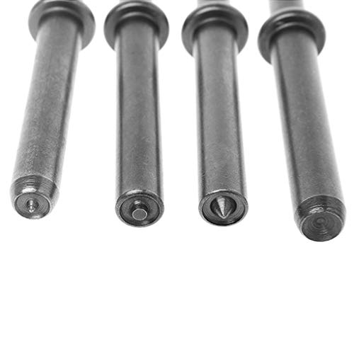 Eau 4 Pcs Pneumatic Air Rivet Hammer Set, Heavy Duty Shank 0.401 Air Hammer Bits Tools Kit.