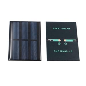 Treedix 3pcs 1.5V 0.65W Polysilicon Solar Panel Glue Solar Cell Battery Charger DIY Solar Product Mini Small Solar Panel Module Kit Polycrystalline Silicon Encapsulated in Waterproof Resin (0.65W)