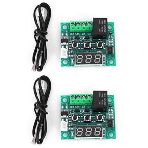 w1209 dc 12v digital temperature controller module - 2 pcs electronic thermostat controller with waterproof sensor for precise temperature control