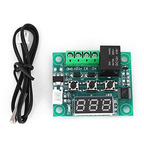 W1209 DC 12V Digital Temperature Controller Module - 2 PCS Electronic Thermostat Controller with Waterproof Sensor for Precise Temperature Control