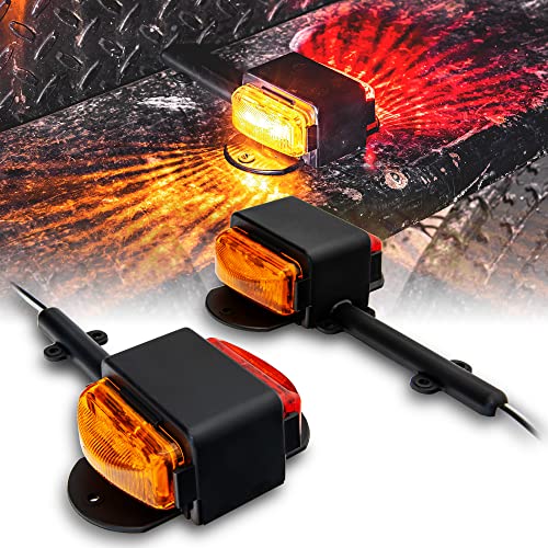 TRUE MODS 2pc 7" Amber + Red LED Trailer Fender Light Set [DOT Approved] [SAE P2] [IP67 Waterproof] Trailer Clearance Marker Lights for Boat Utility Trailer Hauler Car