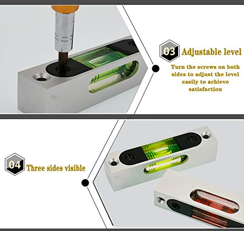 Metal high precision strip type adjustable level small level ruler rectangular horizontal bubble (green magnetic)