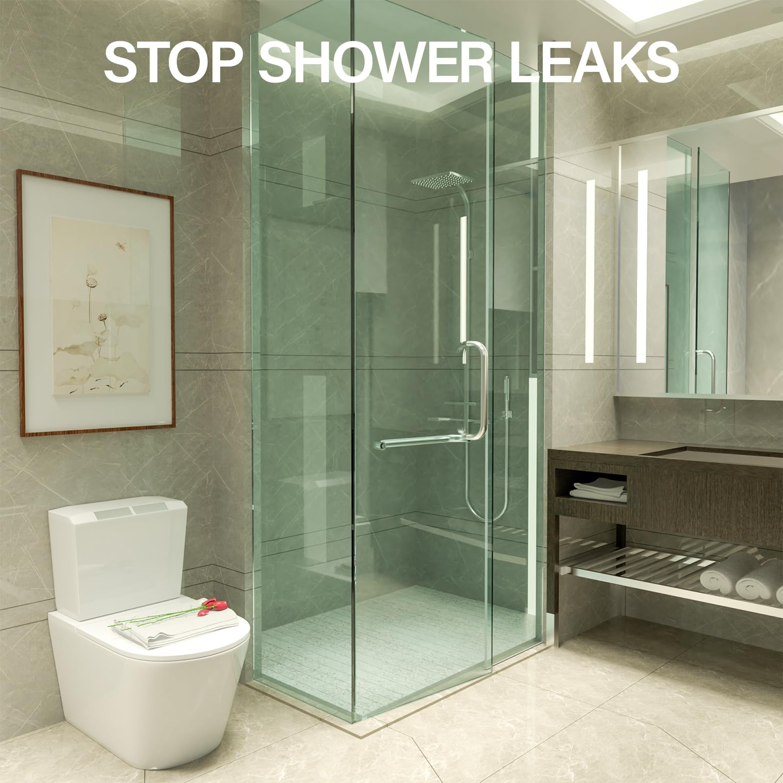 3-Pack 3/8" x 39" Shower Door Bottom Seal - Shower Door Sweep - Frameless Glass Seal Strip - Stop Shower Leaks and Create a Water Barrier, 10MM
