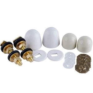 hibbent toilet floor bolts and caps set, universal toilet bowl to floor bolts solid brass, including 2 brass bolts, 4 bolt caps with nuts/washers toilet bolts heavy duty bolts closet bolt set