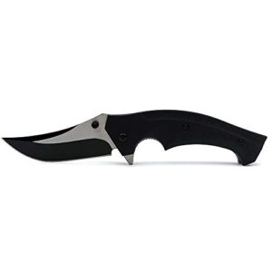WTT Folding Pocket Knife, Outdoor Tactical Knives with Black Drawing Blade, G10 Handle, bearing system,liner lock Knives for Camping Survival