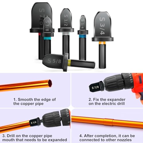 Spin S6000 6-Piece Drill Bit Swaging Tool Set 1/4, 3/8, 1/2, 5/8, 3/4, 7/8-Inch