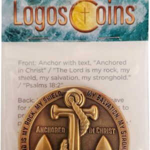 Anchored in Christ, The Lord is My Rock, I Know The Plans I Have for You, Antique Gold Plated Challenge Coin, Jeremiah 29:11 Graduation Gift