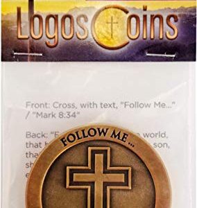 John 3:16 Coin, for God so Loved The World Bible Verse Challenge Coin, Memory Verse Pass Along Handout for Bible Study and Sunday School, Cross Coin Pocket Token, Religious Gift