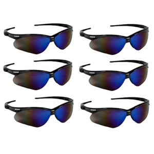 kleenguard v30 nemesis safety glasses / sunglasses 14481 black frame, blue mirror lens (6 pair)