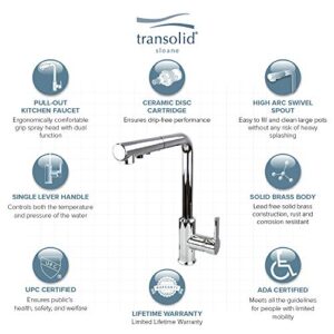 Transolid T3630-PC Sloane Pull-Down Kitchen Faucet, Polished Chrome