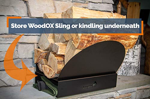 LogOX Fireside Bundle, WoodOX Sling Ergonomic Firewood Carrier & Hearth Bin Firewood Rack, Bundle Pack