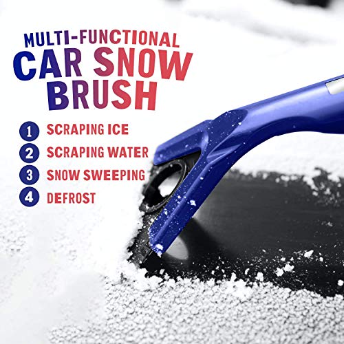 ijoltz 49" Extendable Snow Brush Shovel & Ice Scraper - Telescoping Foam Grip Auto Vehicle Windshield Snowbrush Long Handle Removal Tool Winter for Car SUV Trucks