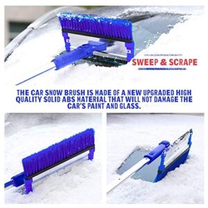 ijoltz 49" Extendable Snow Brush Shovel & Ice Scraper - Telescoping Foam Grip Auto Vehicle Windshield Snowbrush Long Handle Removal Tool Winter for Car SUV Trucks
