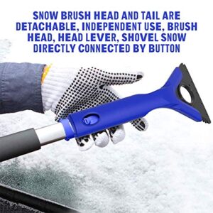 ijoltz 49" Extendable Snow Brush Shovel & Ice Scraper - Telescoping Foam Grip Auto Vehicle Windshield Snowbrush Long Handle Removal Tool Winter for Car SUV Trucks