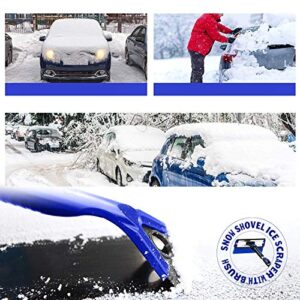 ijoltz 49" Extendable Snow Brush Shovel & Ice Scraper - Telescoping Foam Grip Auto Vehicle Windshield Snowbrush Long Handle Removal Tool Winter for Car SUV Trucks