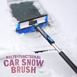 ijoltz 49" Extendable Snow Brush Shovel & Ice Scraper - Telescoping Foam Grip Auto Vehicle Windshield Snowbrush Long Handle Removal Tool Winter for Car SUV Trucks