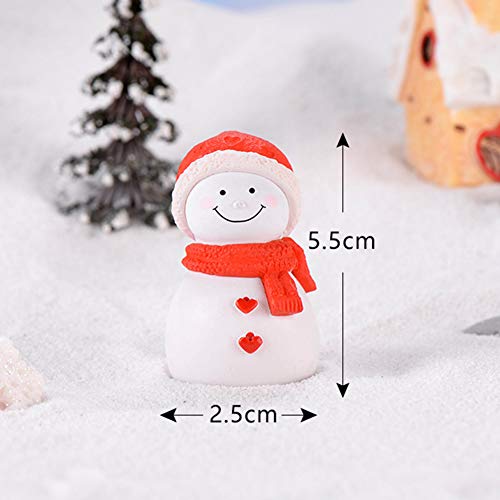 Jiecikou Lovely Snowman Model Miniature Figurine DIY Bonsai Xmas Landscape Fairy Garden Decor Blue Couple Yellow Snowman