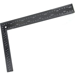 utoolmart right angle ruler, 200mm × 300mm carbon steel l shape ruler, 90 degree square tool, framing tools for carpenters, black