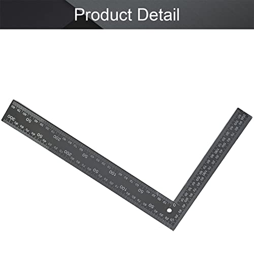 Utoolmart Right Angle Ruler, 200mm × 300mm Carbon Steel L Shape Ruler, 90 Degree Square Tool, Framing Tools for Carpenters, Black