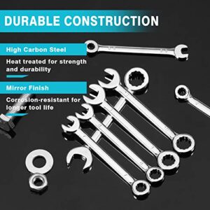 SPEEDWOX Small Wrench Set Metric Wrench Sets 10 Pcs 4-11mm Mini Combination Wrench Sets Open and Box End Wrench Set Ignition Wrenches Mini Wrench Set with Portable Storage Pouches and A Ring