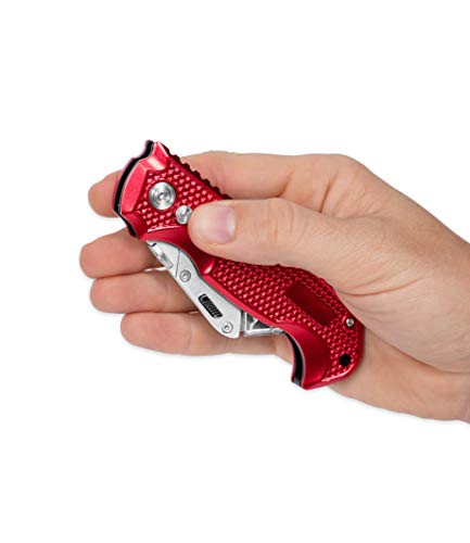 BirdRock Home Premium Utility Knife - Retractable Razor Knife Set - 3 Extra Blade Refills - Box Cutter Locking Razor Knife (Premium Utility Knife - Red)