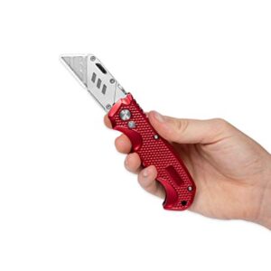 BirdRock Home Premium Utility Knife - Retractable Razor Knife Set - 3 Extra Blade Refills - Box Cutter Locking Razor Knife (Premium Utility Knife - Red)