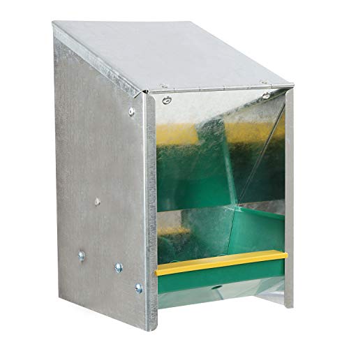 Rural365 Automatic Chicken Feeder System - 5.5 lb. Capacity Galvanized Feeder Metal Trough for Poultry and Rabbits