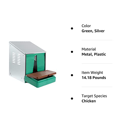 Rural365 Single Chicken Nesting Box, Metal - Curtained Roll Away Egg Nest Box Chicken Laying Boxes Hens Chicken Coop Box