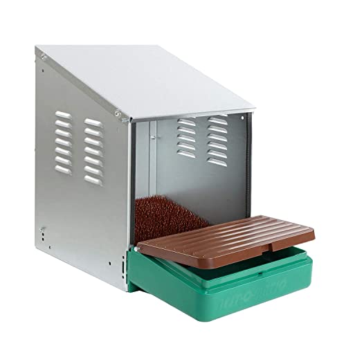 Rural365 Single Chicken Nesting Box, Metal - Curtained Roll Away Egg Nest Box Chicken Laying Boxes Hens Chicken Coop Box