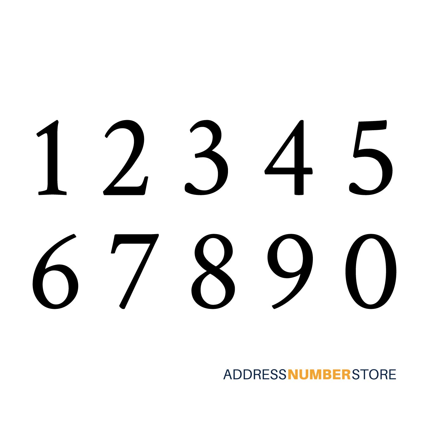 Address Number Store, Powder Coated Soft Arch Economy Series Address Plaque with Lawn Stakes, Serif Font, Holds up to 5 Characters