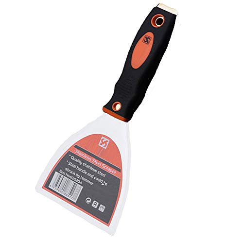 Edward Tools Harden 5" Stainless Steel Putty Knife - Heavy Duty Joint/Scraper Knife for Drywall - Paint Scraper - Rust-Proof Flexible Stainless Steel Blade - Hammer End for Resetting Nails