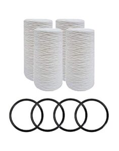 compatible for pelican pc40 water replacement 10" x 4.5" sediment filter & o-ring - pack of 4 by ipw industries inc.