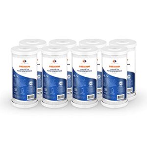 aquaboon universal whole house 5 micron 10 x 4.5 inch cartridge | premium coconut shell replacement water filter cartridge | activated carbon block cto | compatible with pentek ep-bb 8-pack