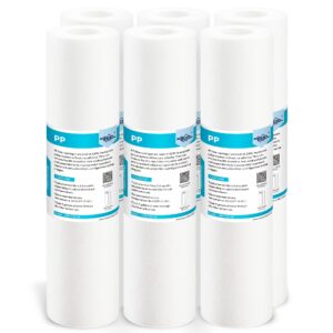 membrane solutions 20 micron sediment water filter replacement polypropylene cartridge 10"x 2.5" for whole house ro system, compatible with aqua-pure ap110, ge fxusc,whkf-gd05,culligan p5-6 pack