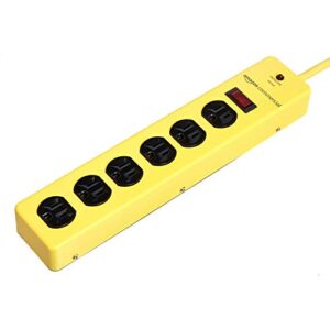 AmazonCommercial Heavy Duty Metal Surge Protector Power Strip, 1 PACK, Yellow