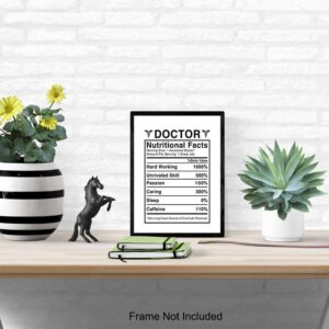 Doctor Nutritional Facts Wall Art - Funny 8x10 Room Decor, Home Decoration for Medical Clinic or Office - Unique Gift for Dr, Physician, Med Student - Unframed Poster Picture Sign Print