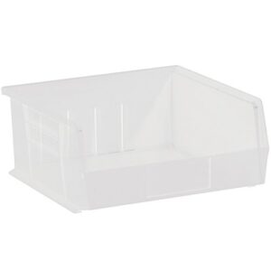 great box supply plastic stack & hang bin boxes, 10 7/8" x 11" x 5", clear, 6/case