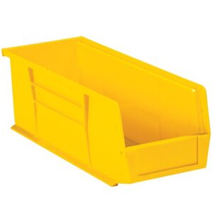 plastic stack & hang bin boxes, 14 3/4" x 5 1/2" x 5", yellow, 12/case